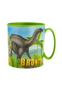 Зелёный пластиковый стакан для микроволновки 390 мл с принтом Cofi 9x8x11 см