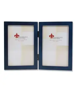 Двойная фоторамка из синего дерева на петлях - коллекция галереи - 4" x 6" Lawrence Frames, blue