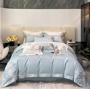 YUSIWOAL Комплект постельного белья Down Brushed супермягкий на пуговицах Blue
