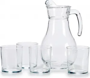 Набор стаканов кувшин 5 шт прозрачный хрустальный стакан 4 x (40 сл) / 1 x (1,8 л) Vivalto