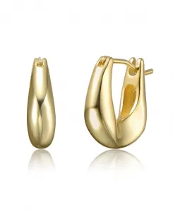 Художественные объемные серьги-кольца с покрытием из белого золота или 14-каратного золота Rachel Glauber, gold