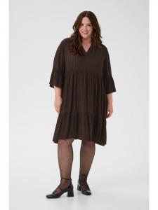 Платье KClio, стандартного кроя, цвета черный кофе KAFFE curve
