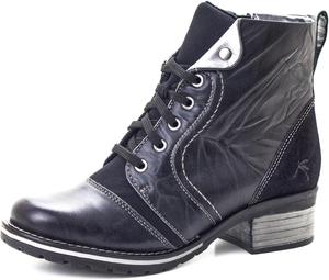 Женские ботинки Dromedaris Karissa с шнуровкой и молнией, комфортные боевые, Black Neoprene