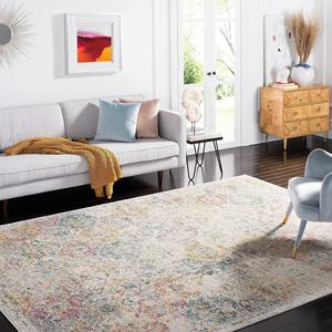 Ковер SAFAVIEH, 366 x 458 см, Madison Collection, Grey & Gold, дизайн Boho Chic Distressed, без ворсоотделения и простой в уходе, идеален для помещений с высокой проходимостью в гостиной, спальне (MAD611F)