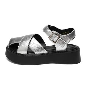 ZHR Женские пляжные сандалии бежево-серебристые, цвет Silver