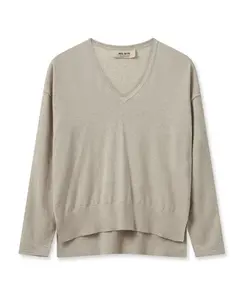 Мягкий вязаный свитер с V-образным вырезом, цементный цвет Mos Mosh, серый