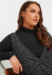 Повседневное платье TEXTURED PINAFORE Yours Clothing, темно-серый