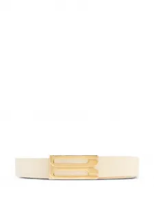 Кожаный ремень с пряжкой-логотипом Victoria Beckham, нейтральный