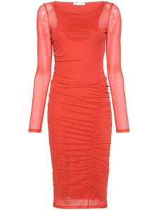 Patrizia Pepe платье миди из тюля с длинными рукавами, красный