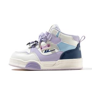 Детские хлопковые кроссовки с увеличенной высотой, противоскользящие и устойчивые к истиранию WARRIOR, бежевый фиолетовый