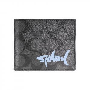 COACH Кожаный кошелек 3 в 1 для мужчин черный, Blue Shark