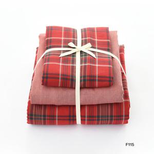 Muji Комплект фланелевого постельного белья 180 см (пододеяльник, наволочки), цвет F115 Red Plaid