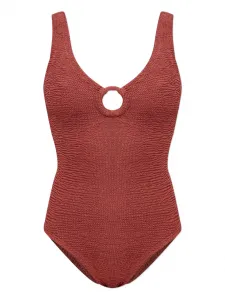 Купальник с кольцами Celine crinkle Hunza G, коричневый