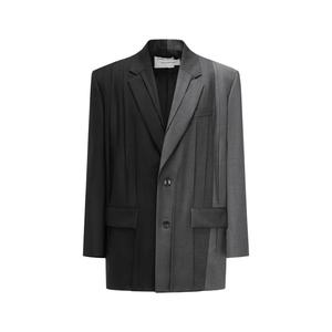 Feng Chen Wang Складчатый пиджак, Black/Gray
