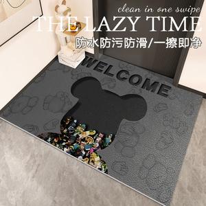 Budis Коврик для входной двери 40х60 см, противоскользящий, для внутренних и наружных дверей, из ПВХ кожи, моющийся, можно обрезать