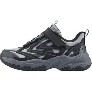 Детские кроссовки для мальчиков с нескользящей подошвой, устойчивые к износу Skechers Kids, черный/серый