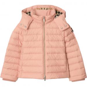 Детская пуховая куртка Burberry, розовый