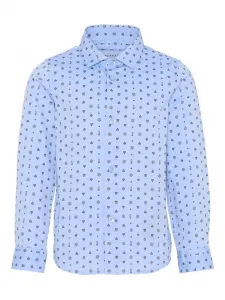 Рубашка с длинными рукавами и цветочным принтом Trussardi Junior, синий