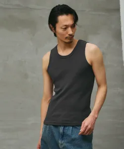 Хлопковая трикотажная майка в рубчик Colony 2139, цвет Charcoal Gray