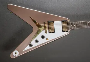Gibson Custom Shop «Сделано по мерке» 1958 Korina Flying V Reissue - Золотой туман поли