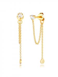 Elli Серьги из серебра 925 пробы с золотым покрытием