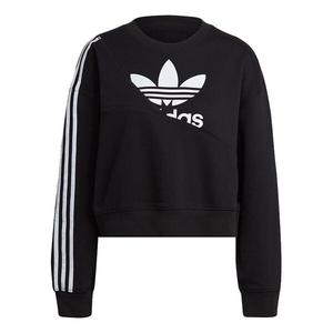 Толстовка (WMNS) Adidas Originals Splicing Logo Sweatshirt 'Black', черный