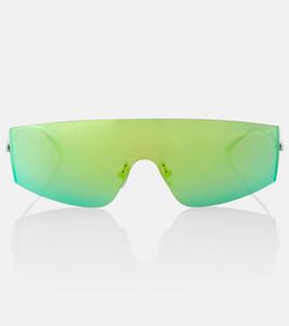 Солнцезащитные очки Light Ribbon shield Bottega Veneta, Silver-Silver-Green