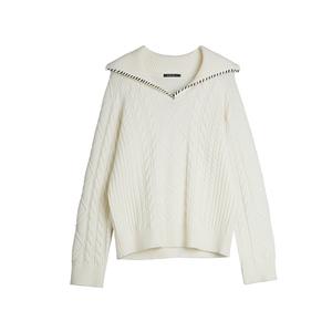 ELLE Трикотажный кардиган Women's Ecru Lapel Moderate Others