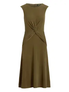 Миди-платье с перекрученным элементом Lauren Ralph Lauren, зеленый
