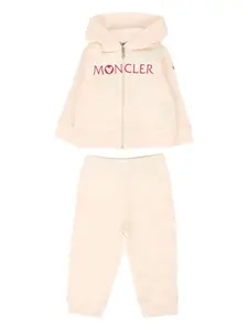 Комплект спортивного костюма с капюшоном и вышитым логотипом (комплект из двух) Moncler Enfant, розовый