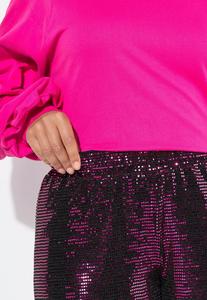 Брюки WITH STRAIGHT LEGS AND ELASTIC WAIST Angel of Style, розовый