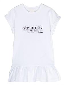Givenchy Kids платье-футболка с оборками и логотипом, белый