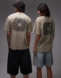 Футболка с графическим принтом на спине Dickies Oatfield светло-коричневого цвета