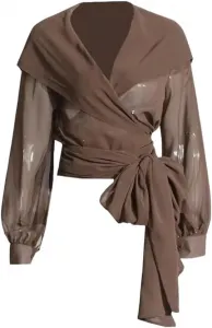 Женская коричневая прозрачная худи