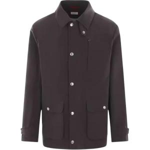 Brunello Cucinelli Высокий воротник Длинный рукав Куртка, Brown