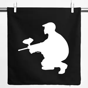 Наволочка-силуэт Huuraa Paintball, подарочная, 40x40 см, черный хлопок, подарок для пейнтбола Hellweg Druckerei