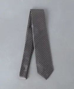 Галстук из саржи в мелкий горошек United Arrows, цвет Md.Gray