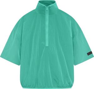 Рубашка Fear of God Essentials Crinkle Nylon Half Zip Short-Sleeve 'Mint Leaf', зеленый