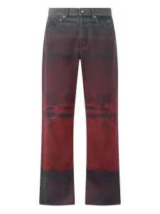 Джинсы с эффектом деграде Roberto Cavalli, красный