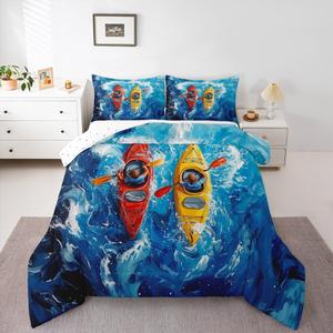 Erosebridal Спортивный комплект постельного белья Rowing Comforter Set с морской тематикой для детей и взрослых, Red Yellow Blue