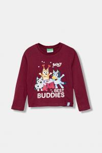 Детская хлопковая кофта с длинным рукавом United Colors Of Benetton, бордовый