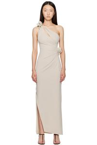 Coperni Асимметричное длинное платье с цветочным принтом