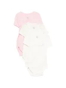 Боди с запахом (набор из трех штук) Petit Bateau, розовый