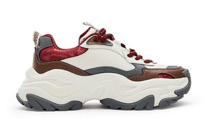 Женские спортивные массивные кроссовки Champion в стиле ретро, Cream/Red