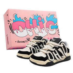 Низкие, износостойкие, нескользящие, мягкие, унисекс, кроссовки для скейтбординга OHJC, White Blue Pink