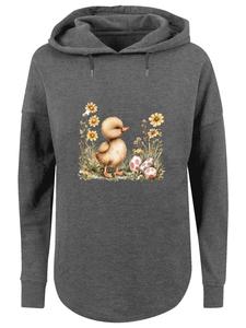 Толстовка оверсайз с милыми уточками и пасхальными яйцами в антрацитовом цвете F4NT4STIC