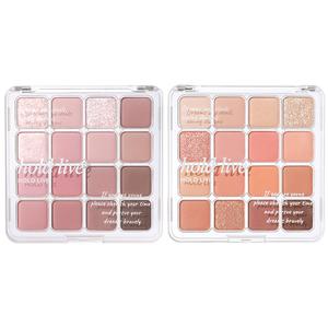 Набор теней для век sunset magic 16 цветов легко растушевывается шиммер натуральные матовые оттенки подчеркивающие глаза комплект из 2 штук Hold Live