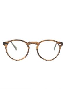Oliver Peoples очки в круглой оправе, коричневый