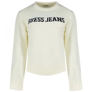 Свитер Guess Jeans с интарсией, белый
