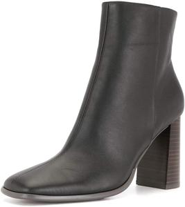 Женские стильные ботильоны YDN с квадратным носком, высокие массивные каблуки, на щиколотке, на молнии, короткие, слипоны, элегантные для вечеринок, офиса и холодной погоды, Black